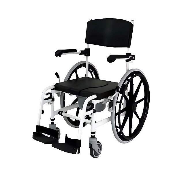 Cadeira de Banho e Higiene em Alumínio com Rodas Grandes Evo by Mobility