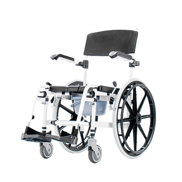 Cadeira de Banho e Higiene em Alumínio com Rodas Grandes Evo by Mobility