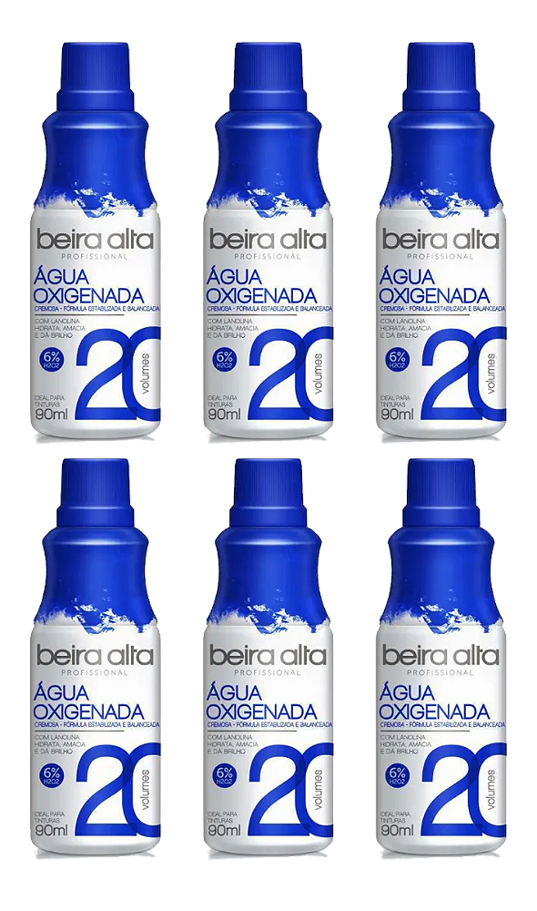 Kit 540ml agua oxigenda 20V Beira Alta 6 frascos 90ml