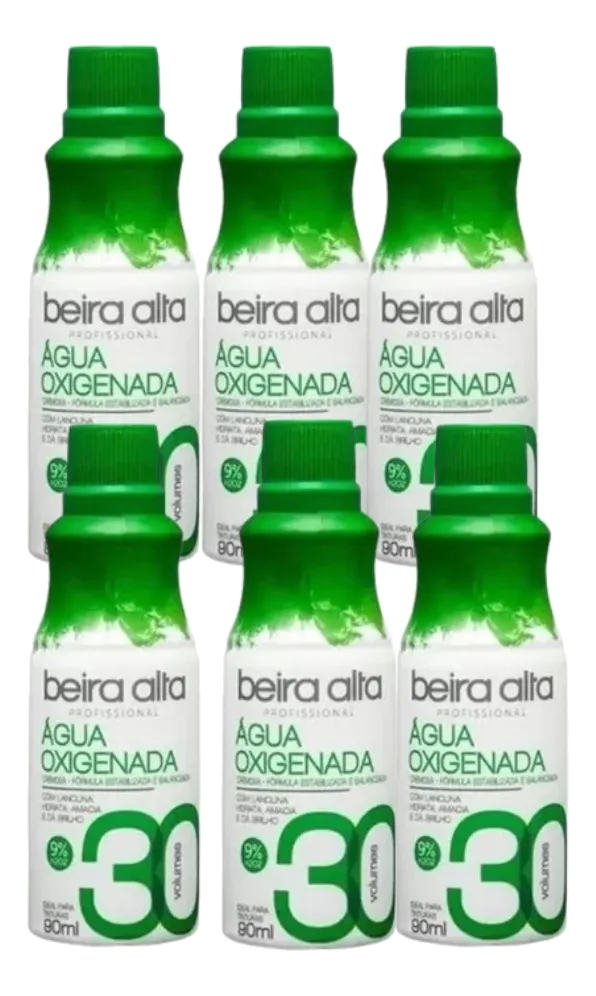 Kit 540ml agua oxigenda 30V Beira Alta 6 frascos 90ml