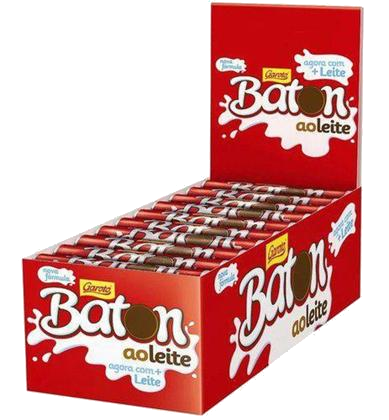 Caixa com 30 Unidades de Chocolate Garoto Baton 16g
