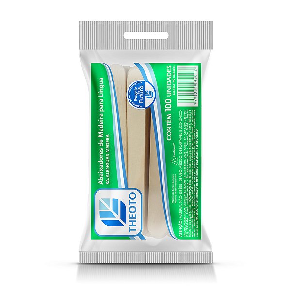 Abaixador de Língua Theoto Descartável 100 Unidades