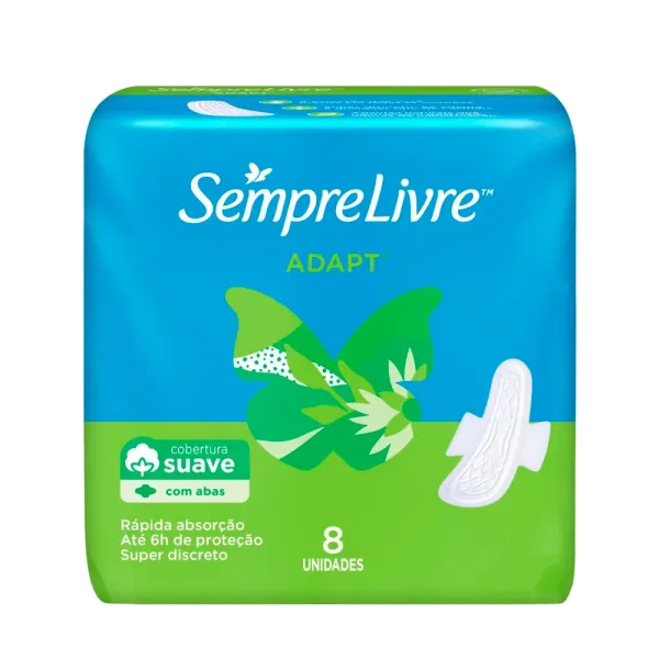 Absorvente Sempre Livre Adapt com abas  8 unidades