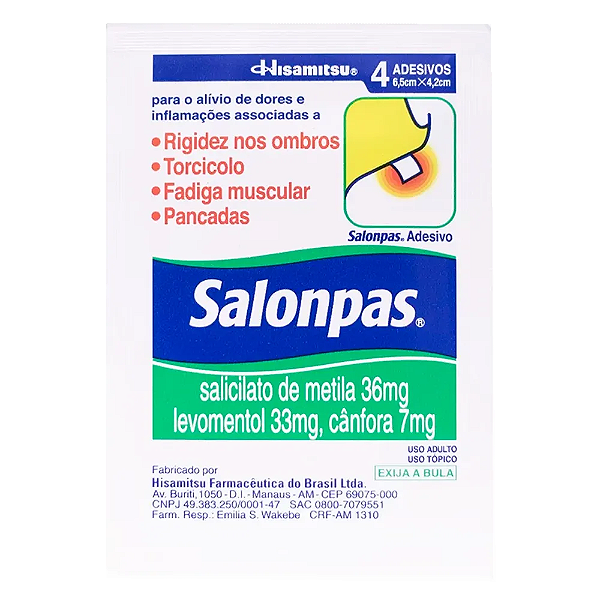 Adesivo Salonpas Tamanho Pequeno 4 Adesivos