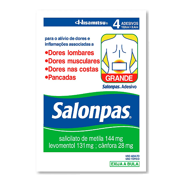 Adesivo Salonpas Tamanho Grande com 4 Unidades