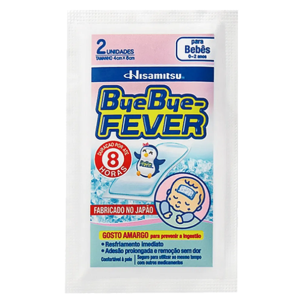 Adesivo para Alívio da Febre Bye Bye Fever Bebês 0 a 2 anos 2 unidades