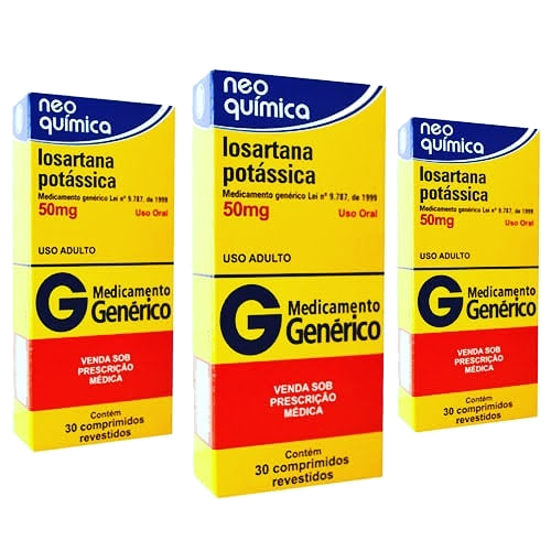 Kit 3 caixas Losartana Potássica 50mg Genérico com 30 Comprimidos