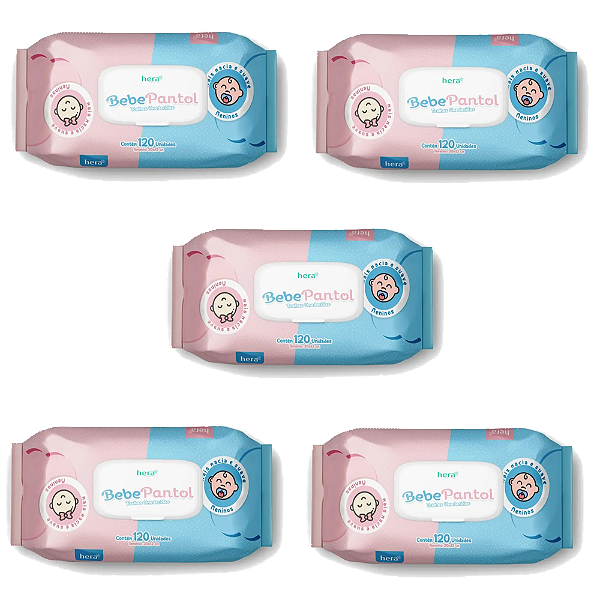 Kit 600 Lenços Umedecidos Bebê Pantol Em 5 Pacotes