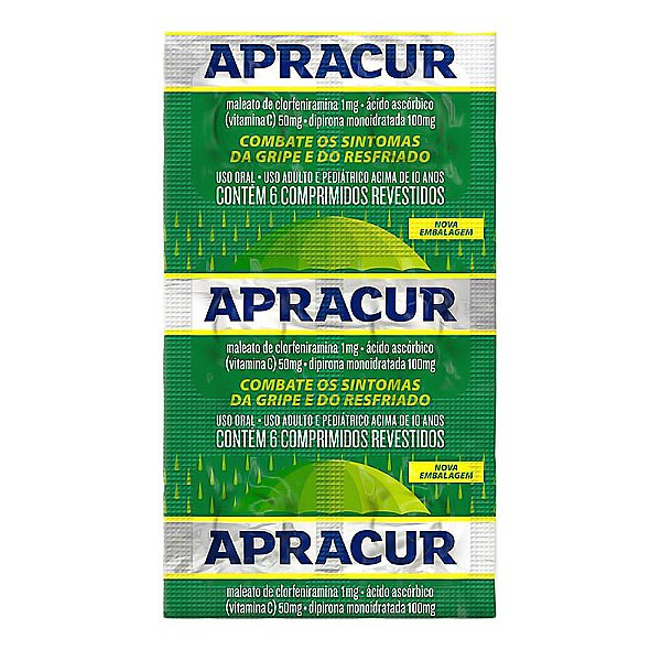 Apracur Envelope com 6 Comprimidos Revestidos