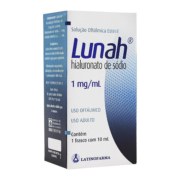 Lunah 1mg/ml Solução Oftálmica 10ml