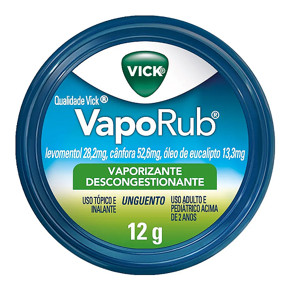 Vick VapoRub Pomada para Gripe e Congestão Nasal 12g