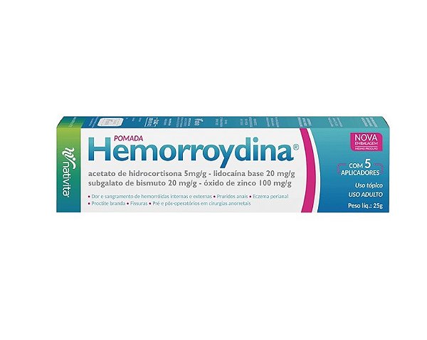 Hemorroydina Pomada 400mg 25g com 5 Aplicadores