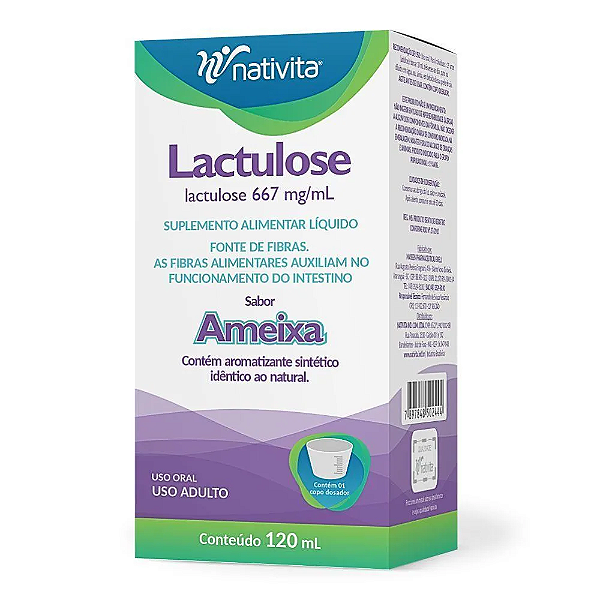 Lactulose 667mg/ml Xarope Sabor Ameixa Com 120 mL