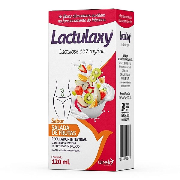 Lactulose 667mg/ml Xarope Sabor Salada de Frutas Com 120 mL