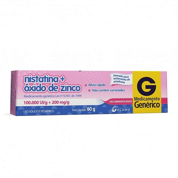 Nistatina + Óxido de Zinco Genérico Pomada com 60g