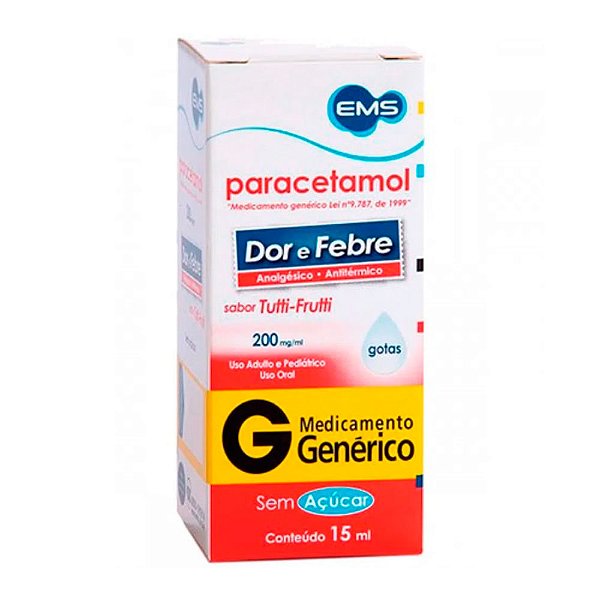 Paracetamol 200mg/ml EMS Gotas com 15ml