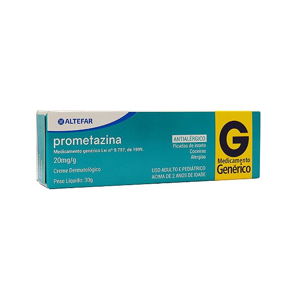 Prometazina 20mg/g Genérico Creme com 30g Altefar