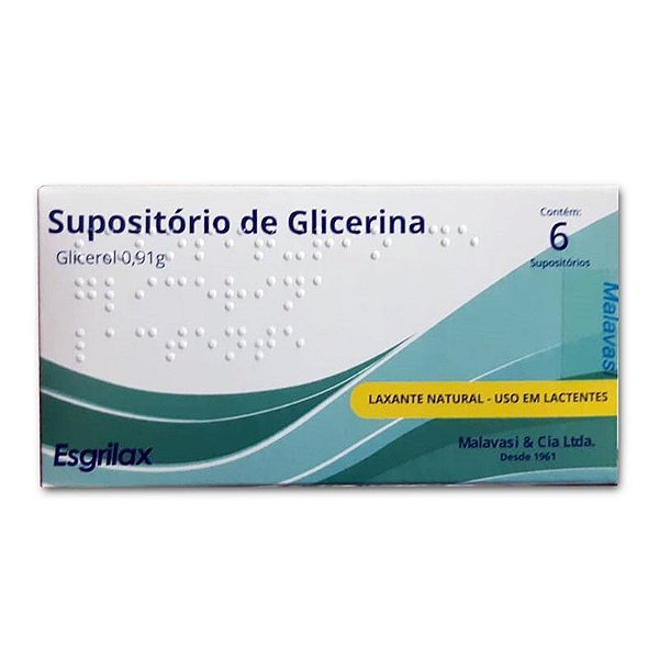 Supositório de Glicerina Lactente Glicenix 0,92g 6 Supositórios