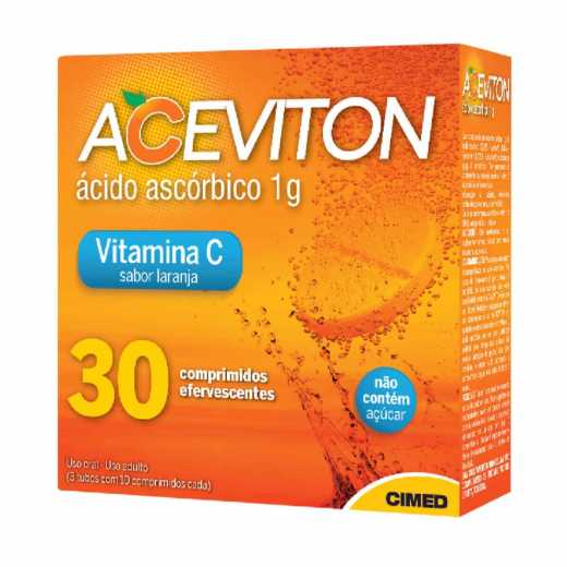 Vitamina C 1g Sabor Laranja com 30 Comprimidos Efervescentes