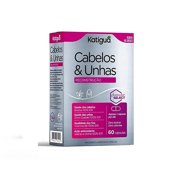 Vitaminas cabelos e unhas com 60 comprimidos