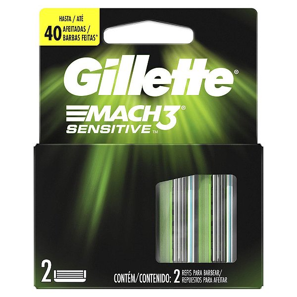Carga Aparelho de Barbear Gillette Mach3 Sensitive 2un