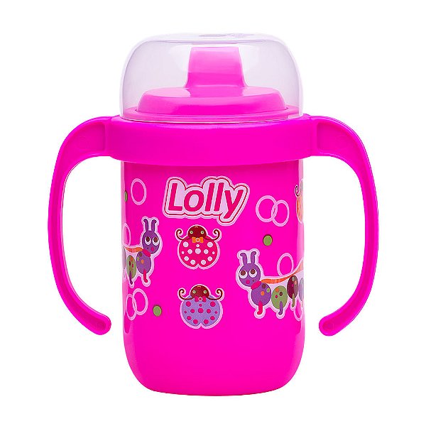 Copo Antivazamento com Alça Lolly Zoo 18+ Meses 250ml Rosa Ref 7104-01