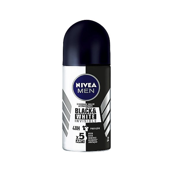 Desodorante Roll-on Nivea Men Invisible Black & White 50ml