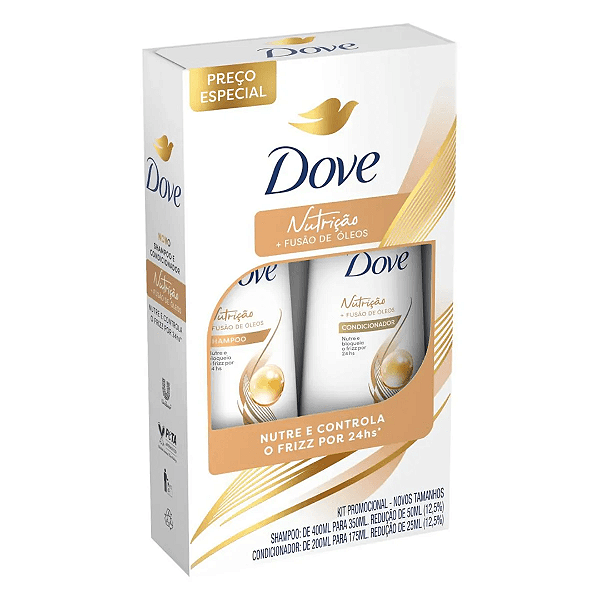 Shampoo + Condicionador  Dove 350ml + 175ml Nutrição Fusão de Óleos