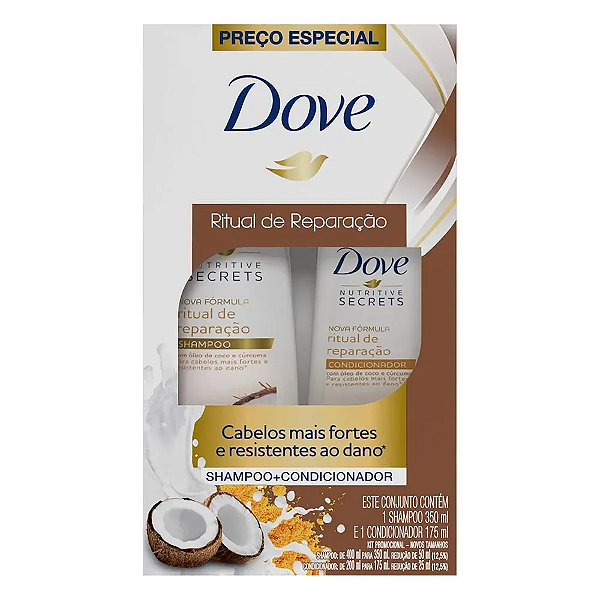 Shampoo + Condicionador  Dove 350ml + 175ml Ritual de Reparação
