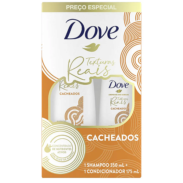 Shampoo + Condicionador Dove 350ml + 175ml Texturas Reais Cacheados