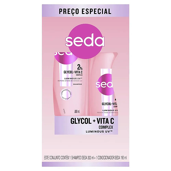 Shampoo + Condicionador Seda Glycol+Vita C Luminous 300ml e 190ml