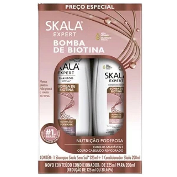 Shampoo + Condicionador Skala Bomba Biotina 325ml Cada