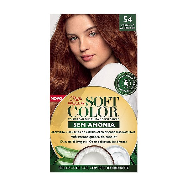 Tintura Soft Color Wella Sem Amônia Castanho Acobreado 54