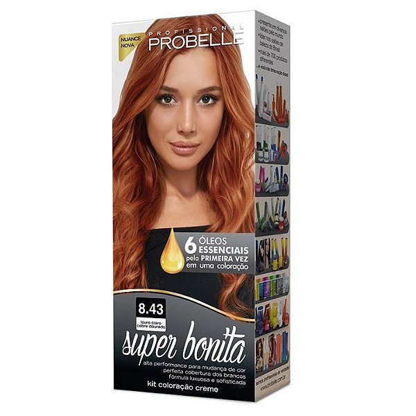 Tintura Super Bonita Probelle 8.43 Louro Cobre