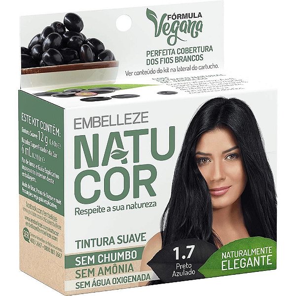 Tintura Natucor Preto Azulado 1.7