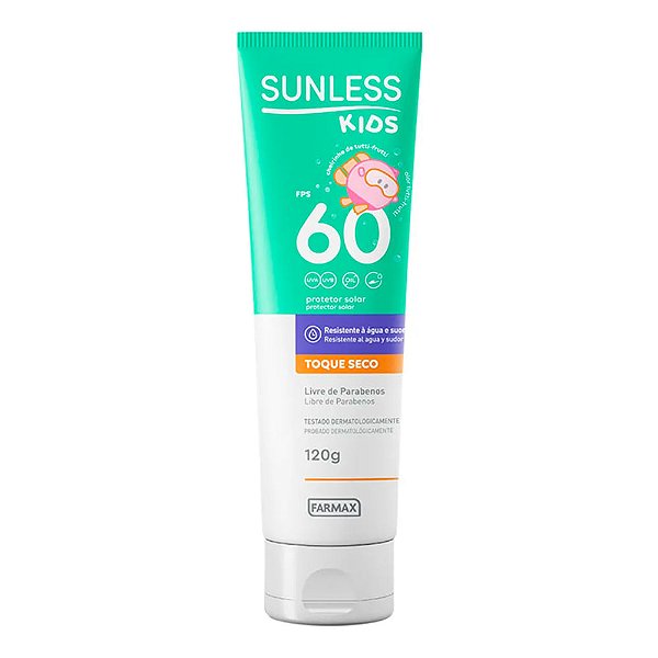 Protetor Solar Sunless Kids FPS 60 Toque Seco 120g 10/26