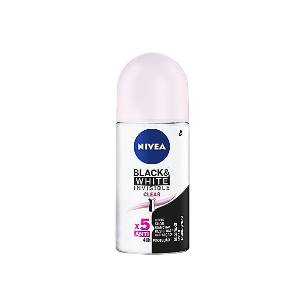 Desodorante Roll-on Nivea Invis Black&White Clear 48h 50ml