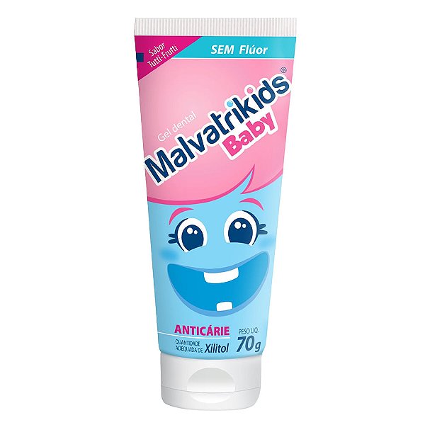 Gel Dental Infantil Malvatrikids Baby s/ Flúor  Xilitol 70g 03/27