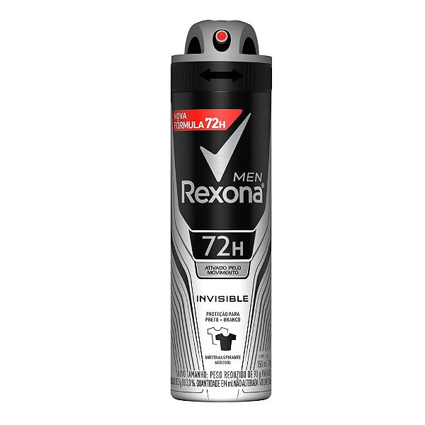 Desodorante Aerosol Rexona Men Invisible 72 horas 150ml