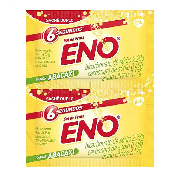Sal de Fruta Eno Abacaxi Pó Efervescente 5g 2 envelopes