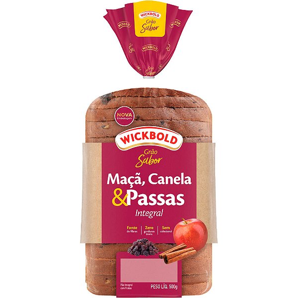Pão de Forma Wickbold maça canela e passas 500g