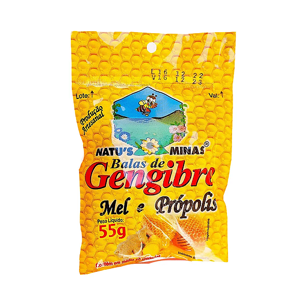 Bala de Gengibre 55g pacote