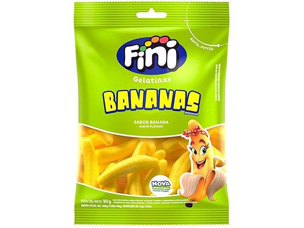 Balas de Gelatina Fini Bananas 90g