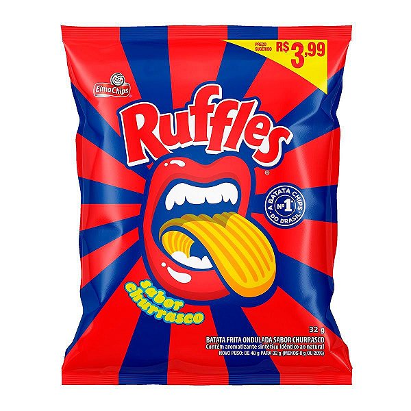 Batata Ruffles  Elma Chips Churrasco 32G