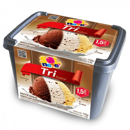 Sorvete De Massa Tri Sabor Sol & Neve 1.5L