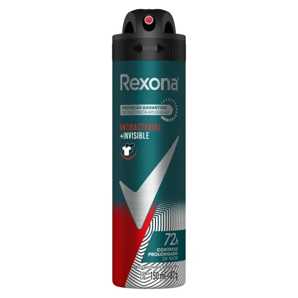 Desodorante Aerosol Rexona Men Antibacterial + Invisible 72h