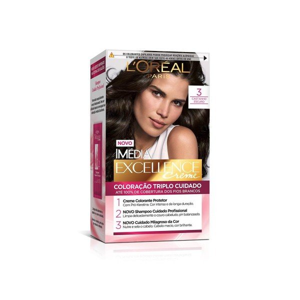 Tintura Creme Imédia Excellence L'oréal Castanho Escuro 3