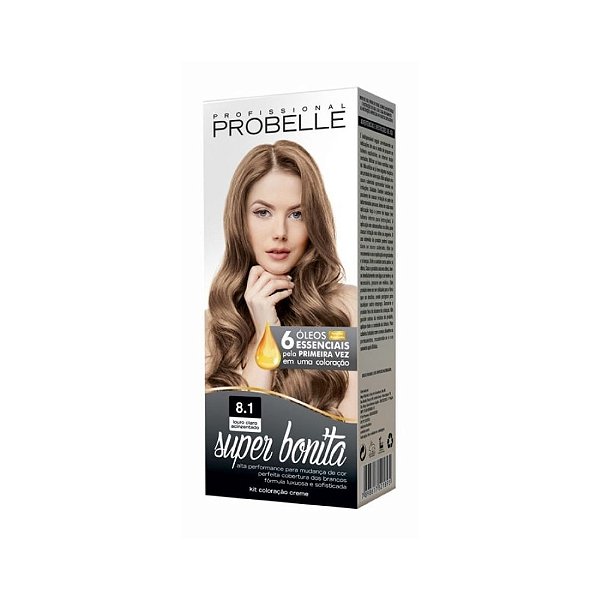 Tintura Super Bonita Probelle 8.1 Louro Claro Acinzentado