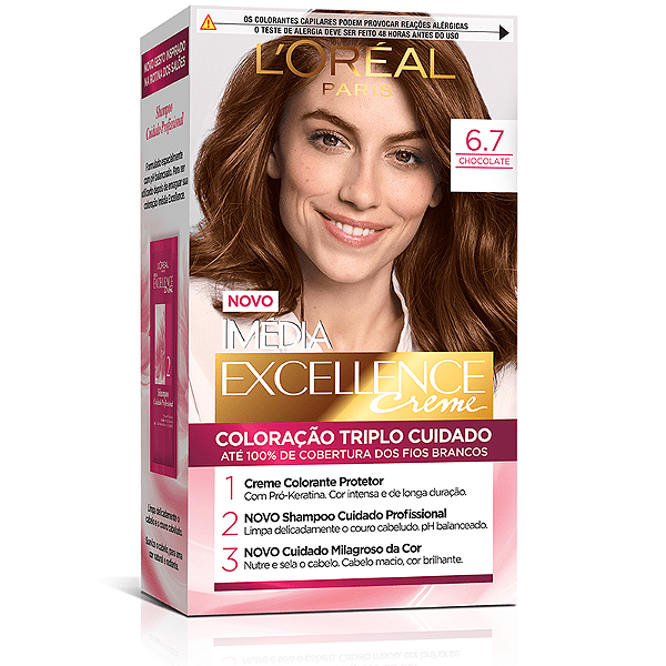 Tintura Creme Imédia Excellence L'oréal Chocolate Puro 6.7