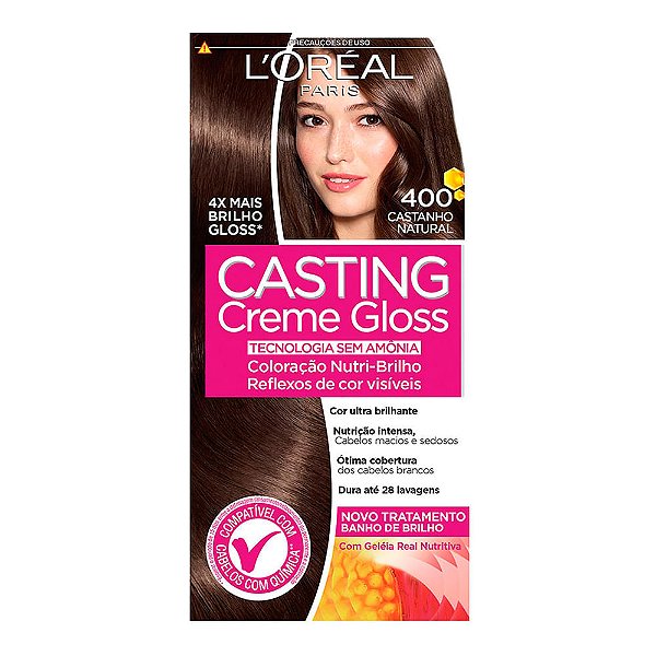 Tintura Casting Creme Gloss L'oréal Paris 400 Castanho Natural